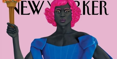 Kniha Amy Sheraldové „Transforming Liberty“ je na obálce časopisu „New Yorker“ po zrušení Smithsonova institutu
